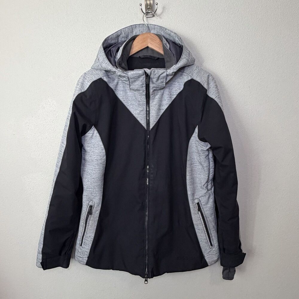 Boulder Gear Snowboard Ski Jacket Full Zip Hooded Black Gray Womens M